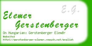 elemer gerstenberger business card